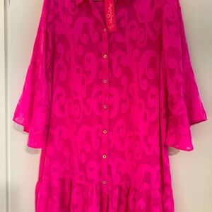 NWT Lilly Pulitzer hot pink swim coverup